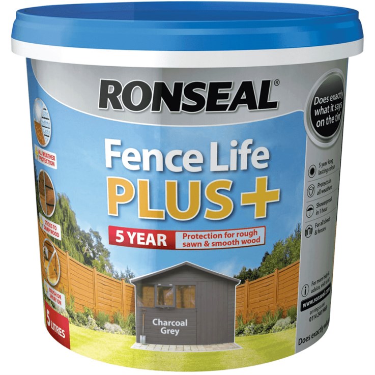 Ronseal Fence Life Plus Charcoal 5Ltr